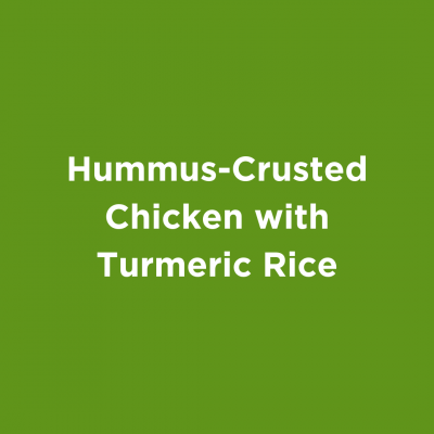 Hummus-Crusted Chicken with Turmeric Rice