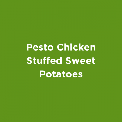 Pesto Chicken Stuffed Sweet Potatoes