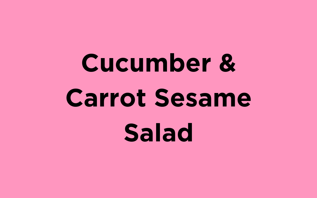 Cucumber & Carrot Sesame Salad