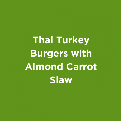 Thai Turkey Burgers with Almond Carrot Slaw