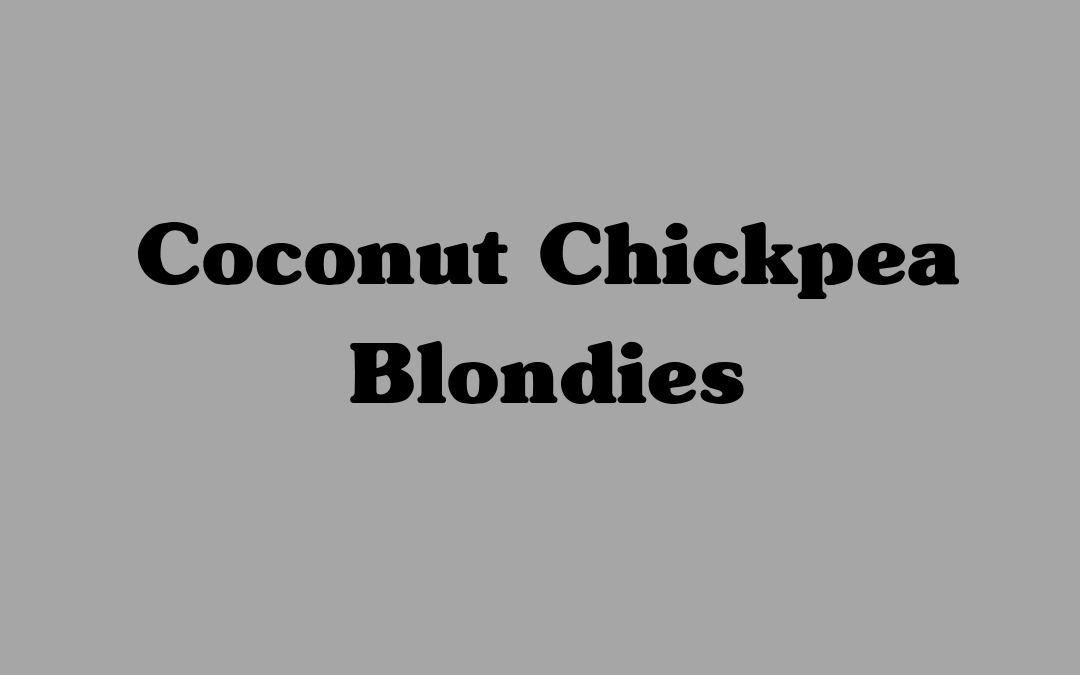 Coconut Chickpea Blondies